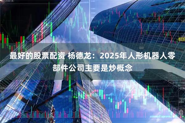 最好的股票配资 杨德龙：2025年人形机器人零部件公司主要是炒概念